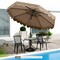 Polyester Auto Tilt Patio Umbrella 10x8.2 ft with Crank and Air Vent